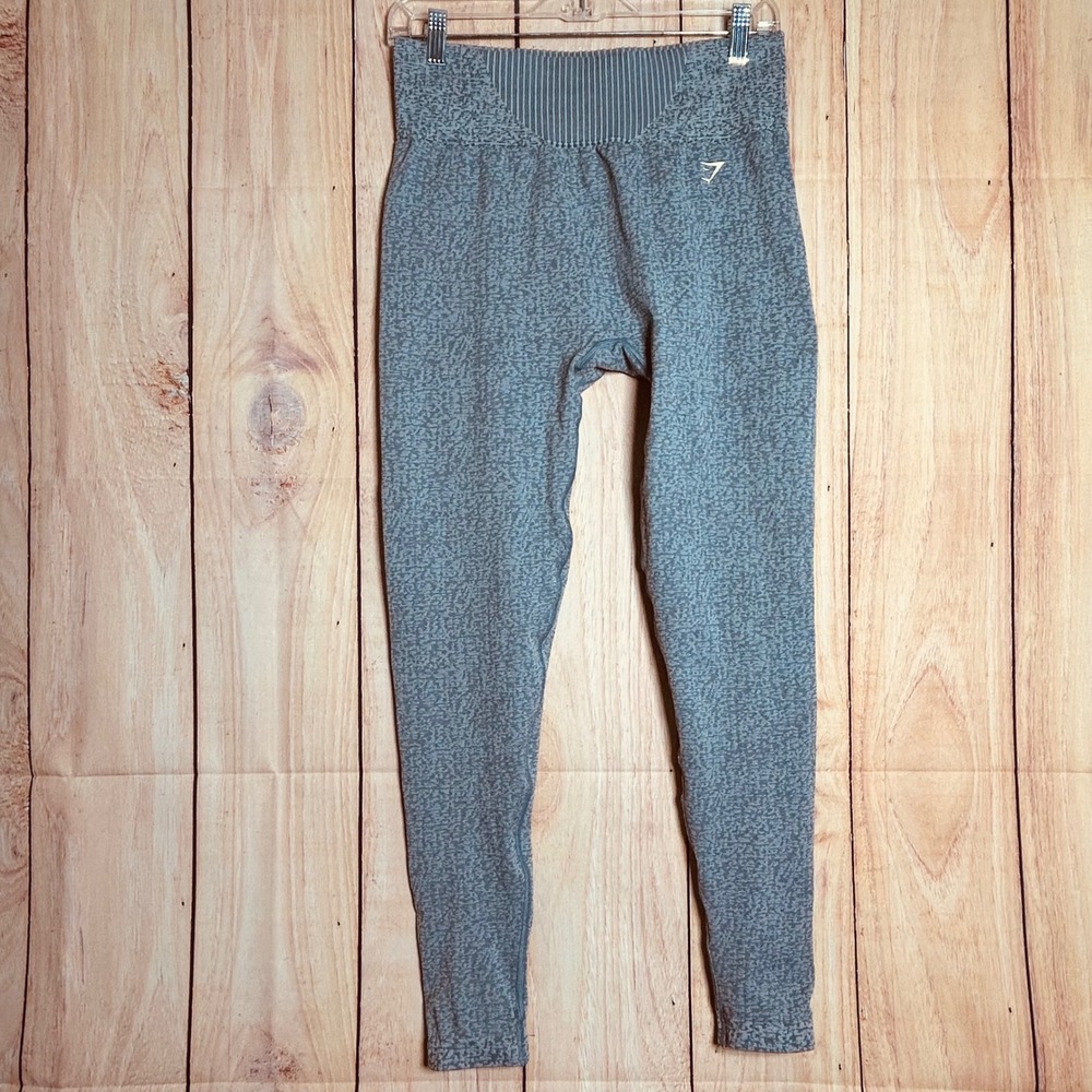 Gymshark Adapt Marl Seamless Leggings L High Waisted Workout Gym Grey Athleisure